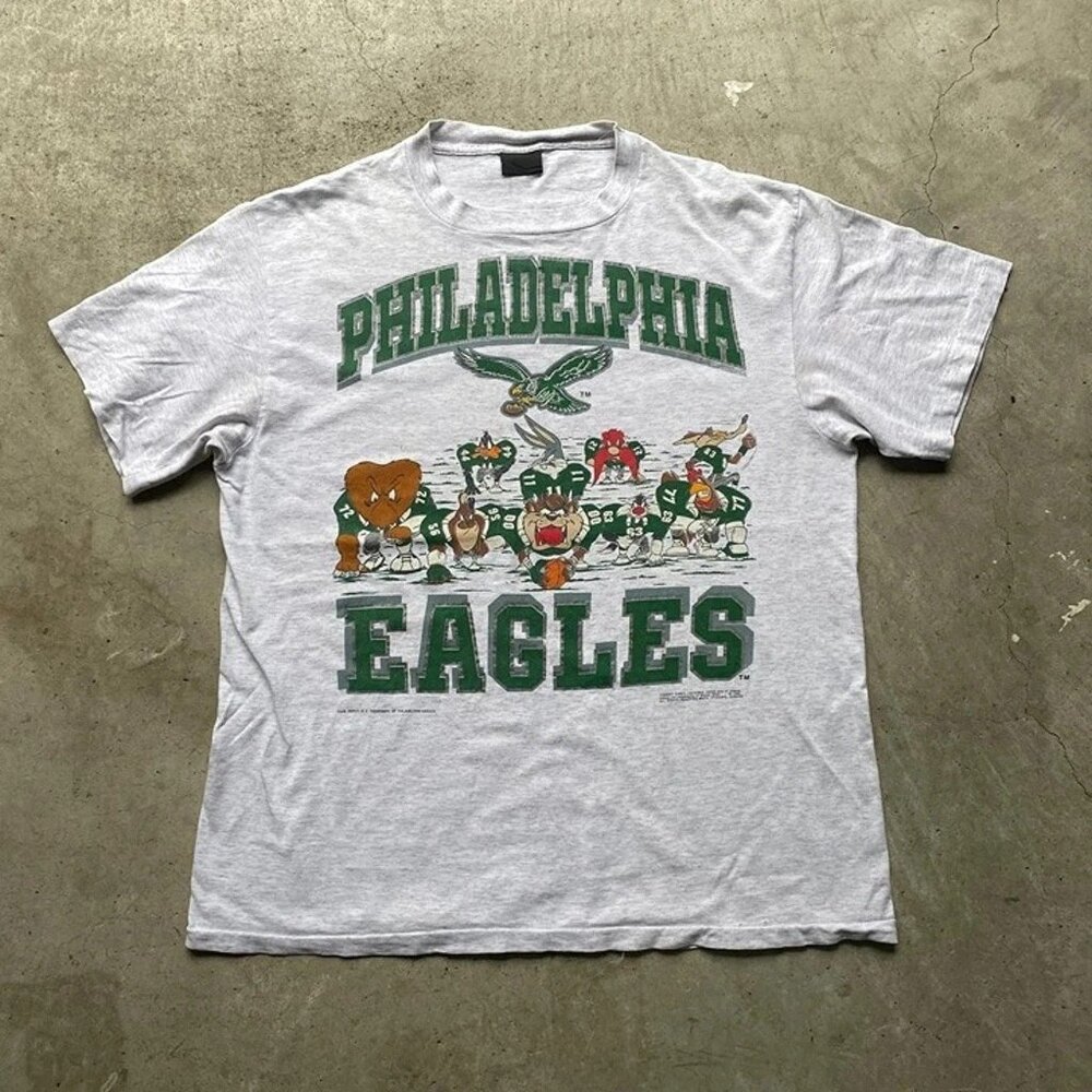 Philadelphia Eagles Looney Tunes Ash Basic style tee T-Shirt vtg